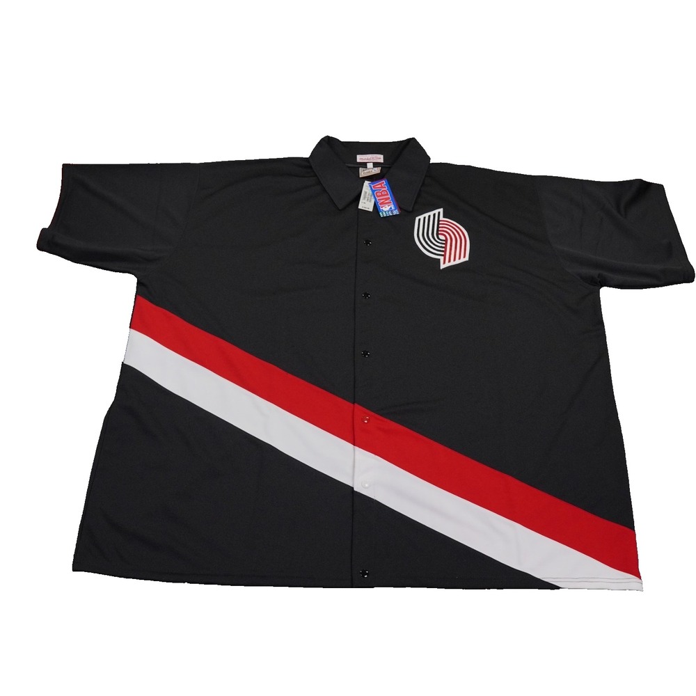 VTG Portland Trail Blazers Warm Up Jacket Men 60 Black Mitchell Ness Hardwood 79